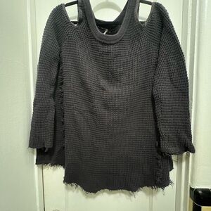 Free People Off-the-Shoulder Black Sweater